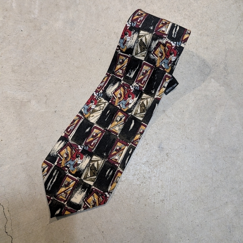 VTG Mickey Unlimited Goofy Elegant Multicolor Patterned Tie